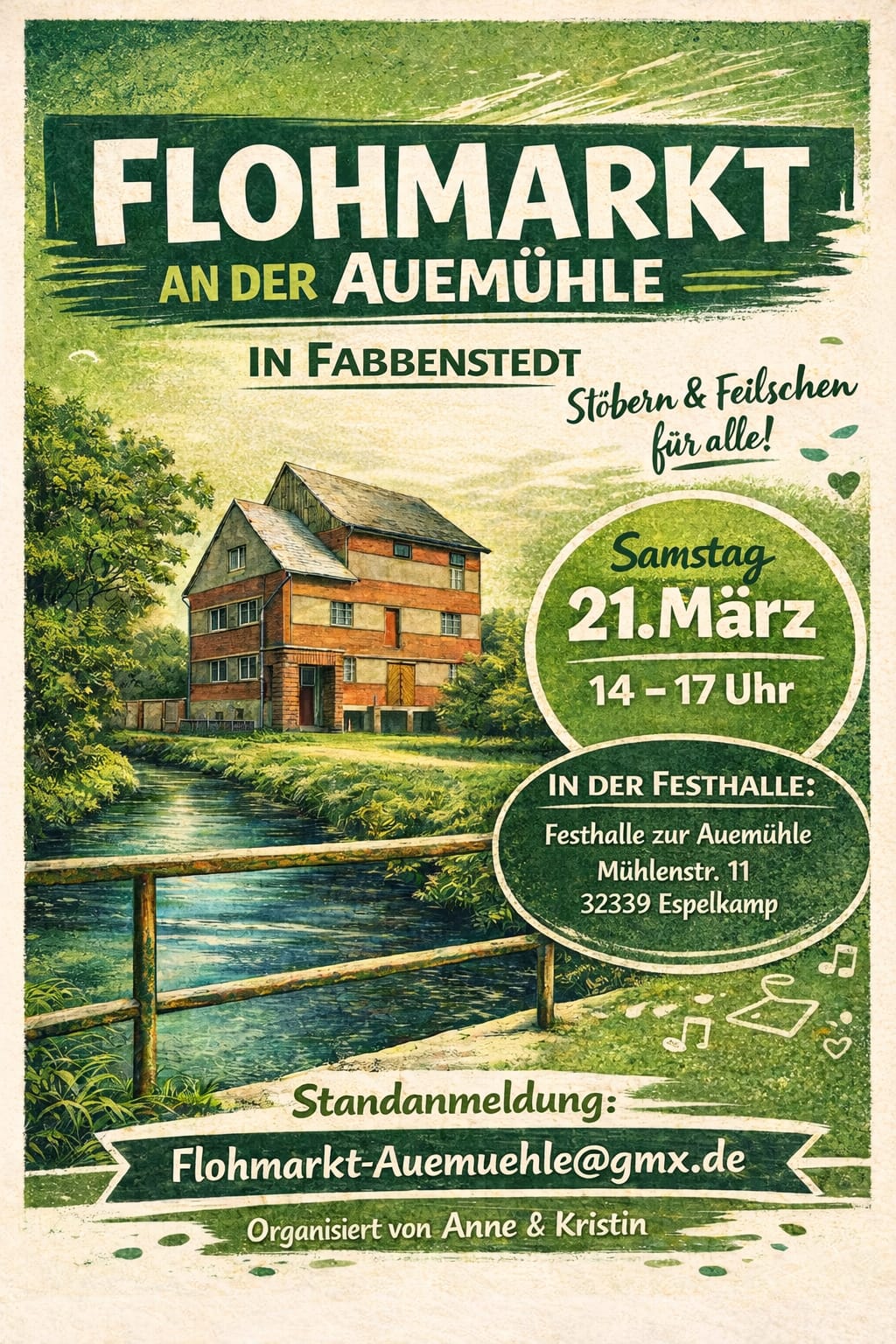 Flohmarkt an der Auemühle Flohmarkt an der Auemühle